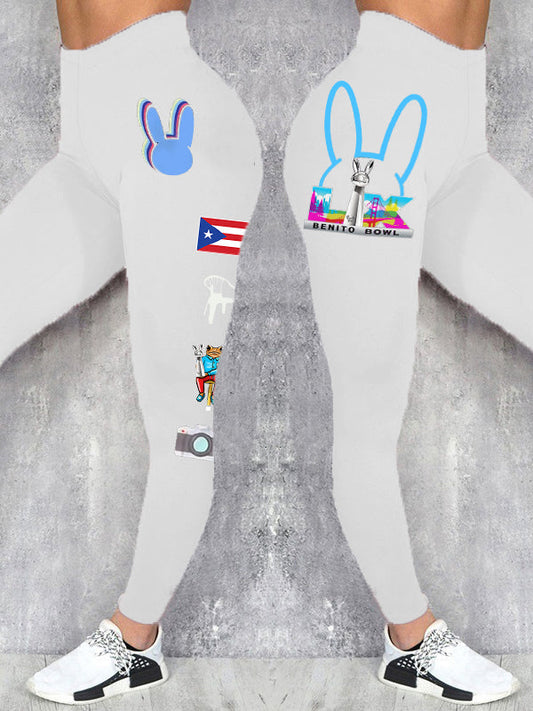 Women's Bunny Football Music Lover Printed Leggings