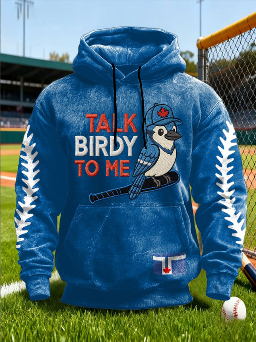 Men's Talk Birdy To Me Baseball Hoodie