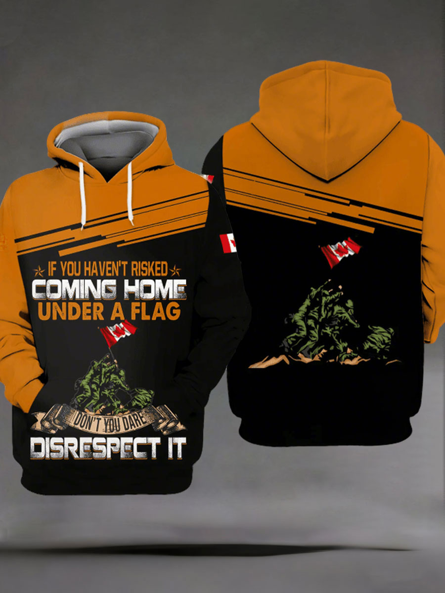 Men's Remembrance Day Printed Casual Hoodie