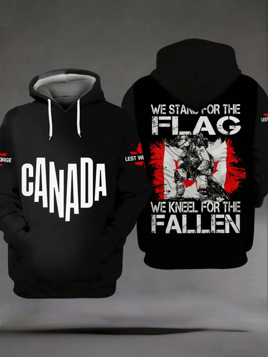 Men's Remembrance Day Printed Casual Hoodie