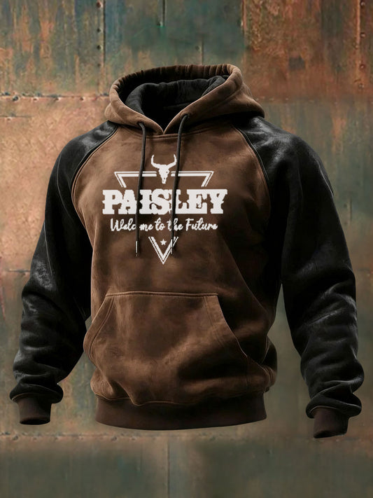 Men's Vintage Western Paisley Printed Casual Hoodie