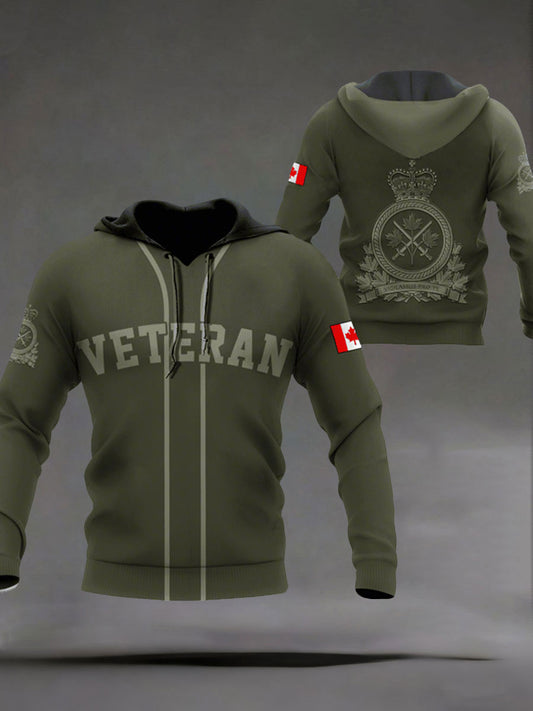 Men's Remembrance Day Printed Casual Hoodie