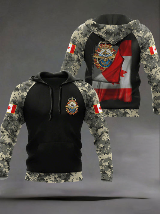 Men's Remembrance Day Printed Casual Hoodie
