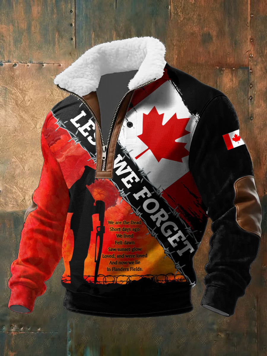 Men's Canadian Remembrance Day Printed Casual Top
