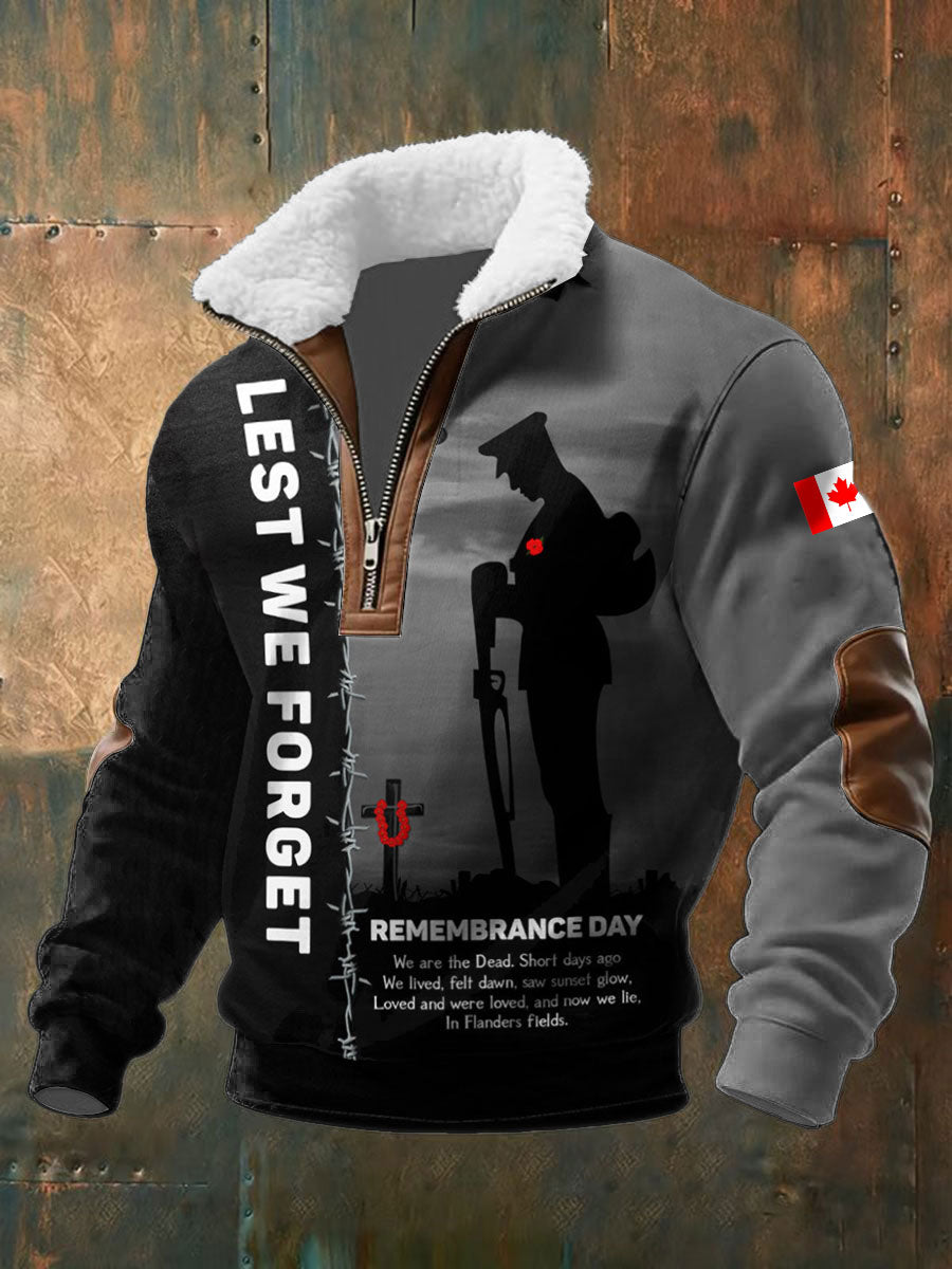 Men's Canadian Remembrance Day Printed Casual Top