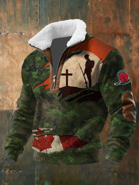 Men's Canadian Remembrance Day Printed Casual Top