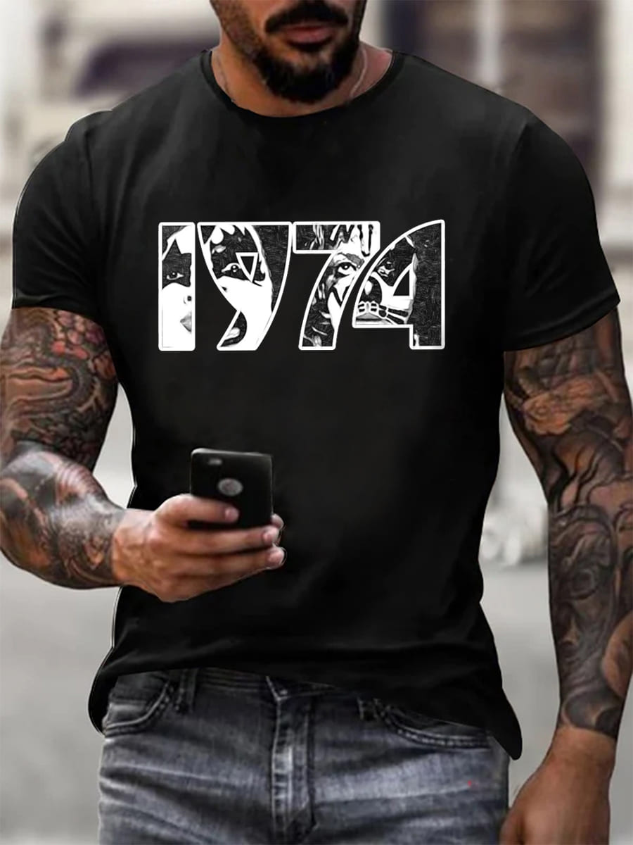 Men's Rock Band Printed T-shirt