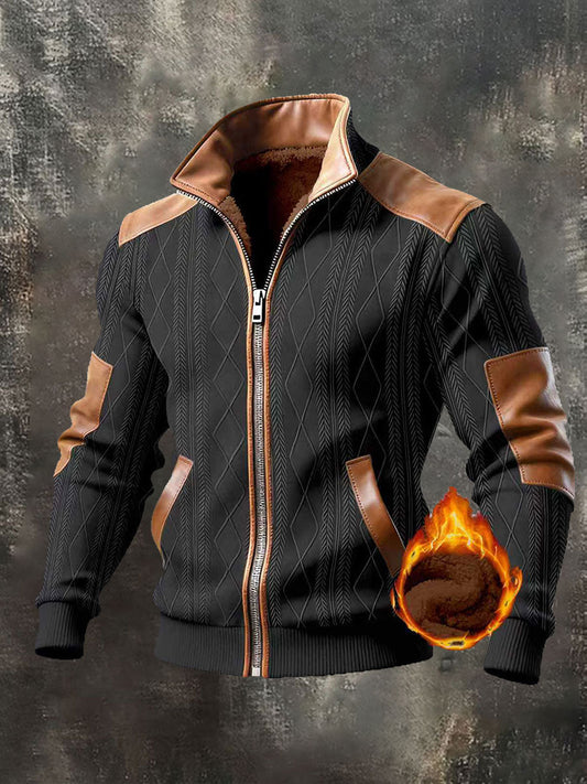 Men's Retro Textured Warm Outdoor Jacket