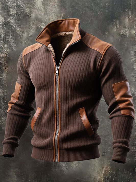 Men's Retro Textured Warm Outdoor Jacket