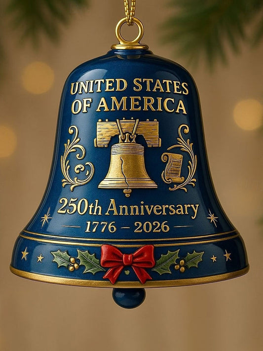 United States 250th Anniversary Bell Ornament Christmas Metal Doorbell
