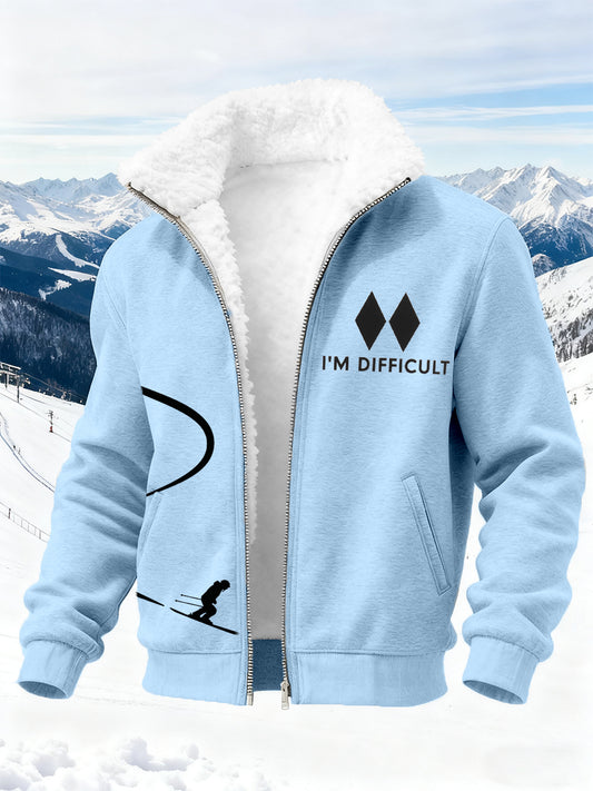 Men's Ski Art Print Cardigan