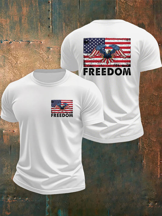 Men's Freedom Of America Flag Short Sleeve T-shirt