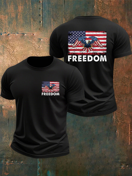 Men's Freedom Of America Flag Short Sleeve T-shirt