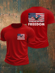Men's Freedom Of America Flag Short Sleeve T-shirt