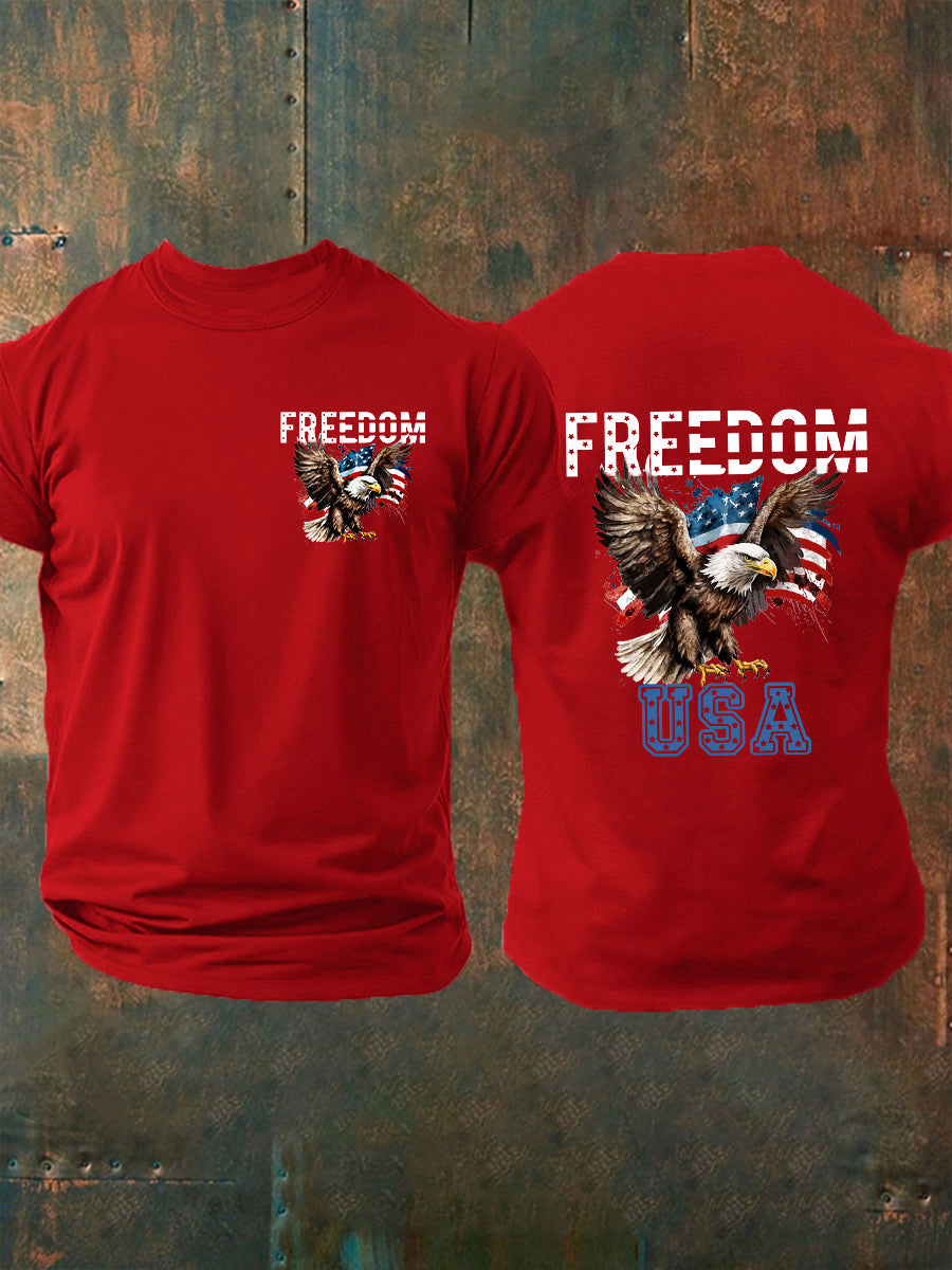 Men's Freedom Of America Flag Short Sleeve T-shirt
