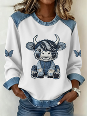 Women's Highland Cow Art Print Casual Top