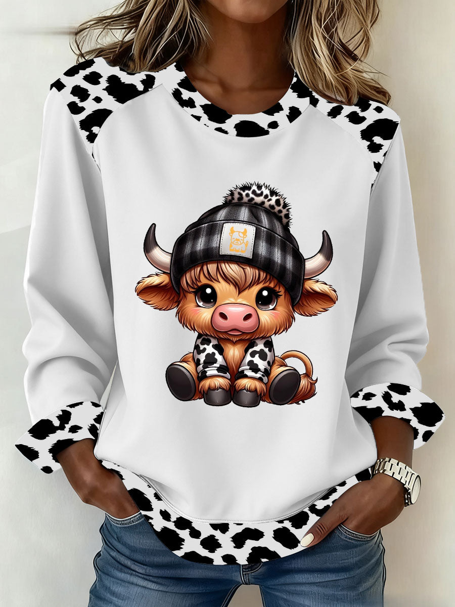 Women's Highland Cow Art Print Casual Top