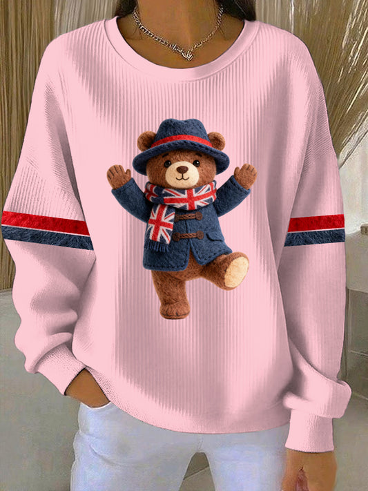 Women's British Style Print Casual Sweatshirt