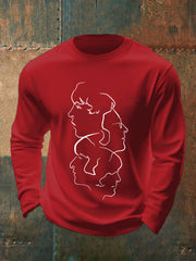 Men's Retro Classic Legendary Rock Band Print Gift For Fans Casual long sleeve T-shirt