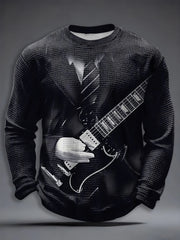 Men's Rock Music Inspired Waffle Long Sleeve T-Shirt