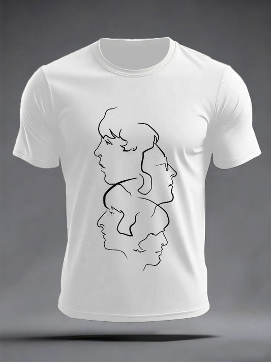 Men's Retro Classic Legendary Rock Band Print Gift For Fans Casual Tee
