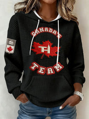 Women's Canadian Curling Print Casual Hoodie