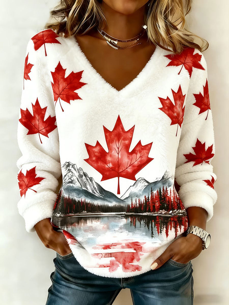 Women's CANADA Printed Casual Top