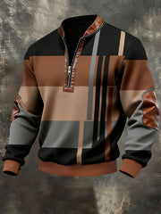 Men's Vintage Printed Zip-Up Jacket