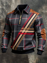 Men's Vintage Printed Zip-Up Jacket
