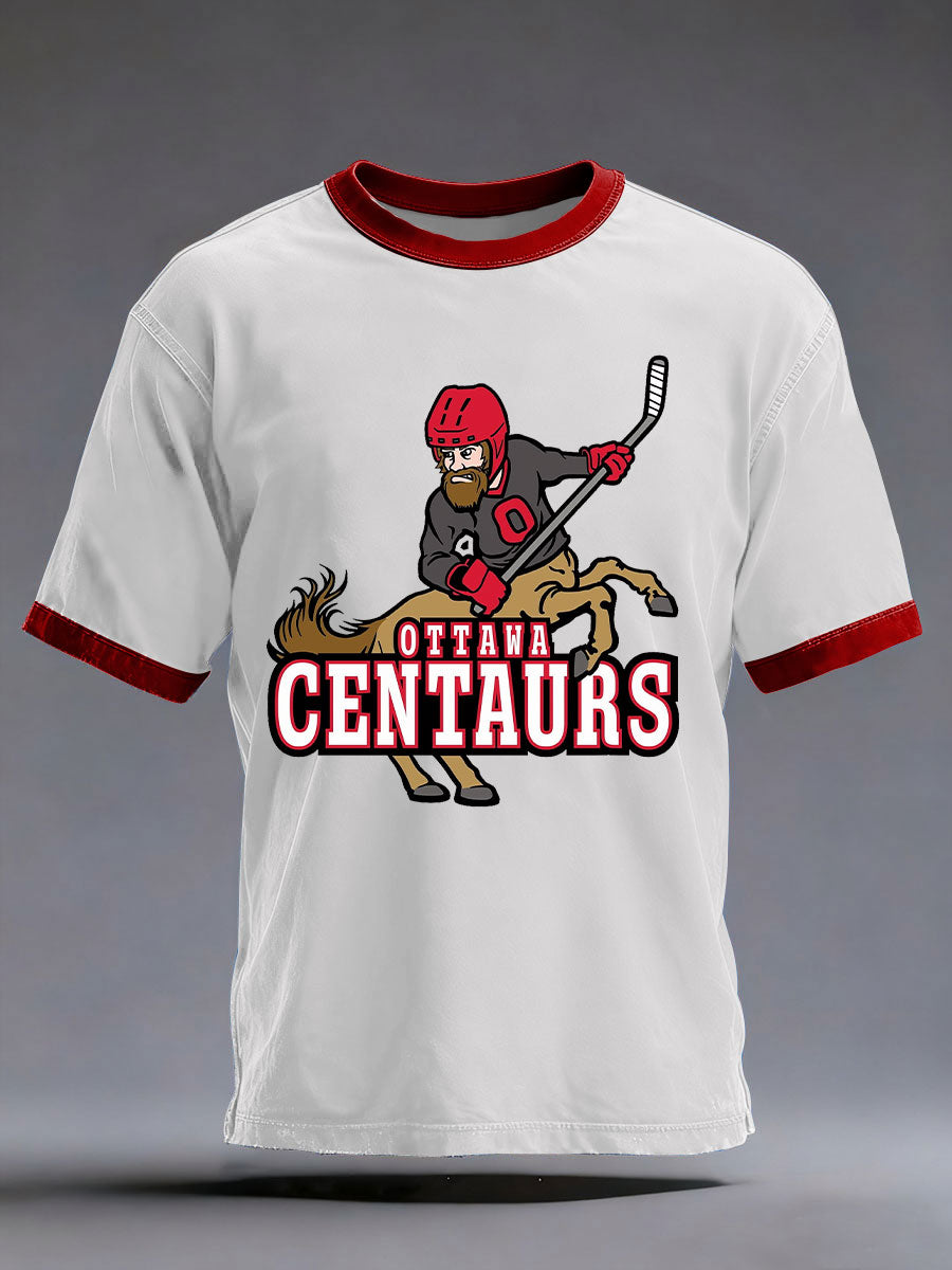 Men's Hockey Print Casual T-shirt