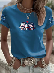 Women's Hockey Print Casual T-shirt