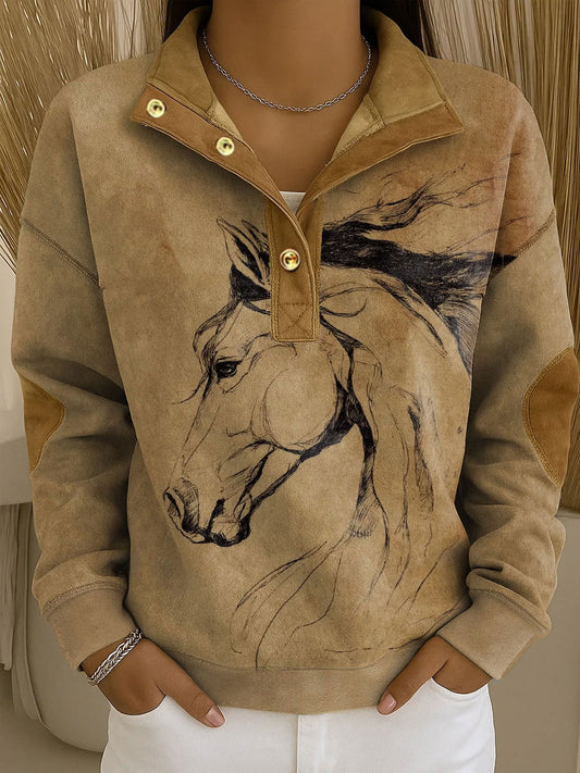 Women's Western Style Art Printed Sweatshirt