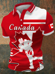Men's Canada Hockey Printed Casual Top