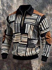 Men's Retro Casual Printed Zipper Sweatshirt