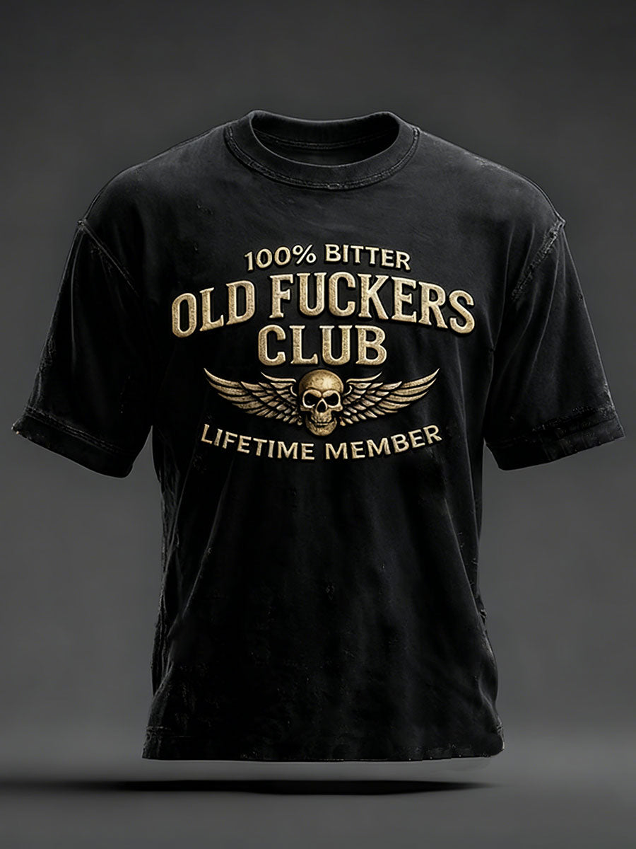 Men's Old Fuckers Club Printed Casual T-Shirt