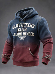 Men's Old Fuckers Club Printed Casual Hoodie