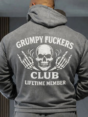 Men's Old Fuckers Club Printed Casual Hoodie