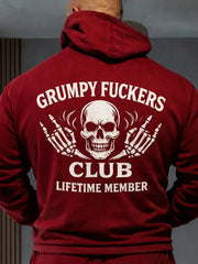 Men's Old Fuckers Club Printed Casual Hoodie