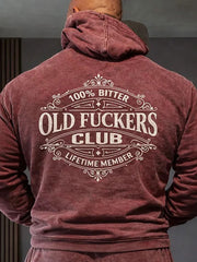 Men's Old Fuckers Club Printed Casual Hoodie