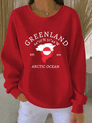 Women's Greenland Print Casual Sweatshirt