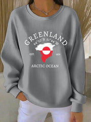 Women's Greenland Print Casual Sweatshirt