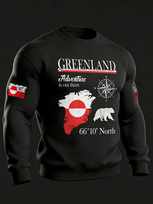 Men's Greenland Print Casual Sweatshirt
