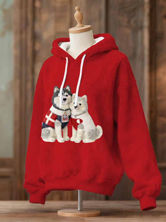 Women's Greenland Dog Flannel Hoodie