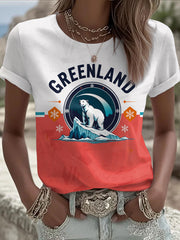 Women's Greenland Print Casual T-Shirt