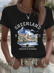 Women's Greenland Print Casual T-Shirt