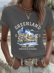 Women's Greenland Print Casual T-Shirt