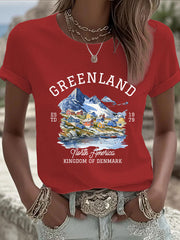 Women's Greenland Print Casual T-Shirt