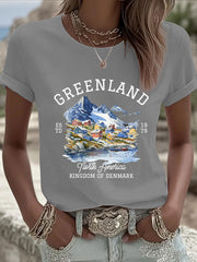 Women's Greenland Print Casual T-Shirt