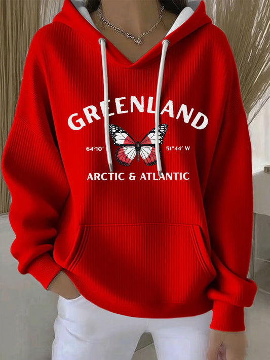Women's Greenland Print Casual Hoodie