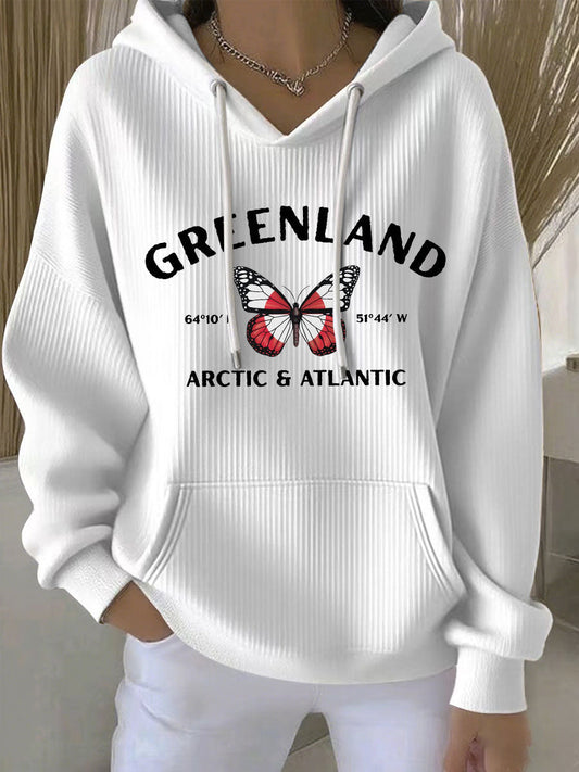 Women's Greenland Print Casual Hoodie